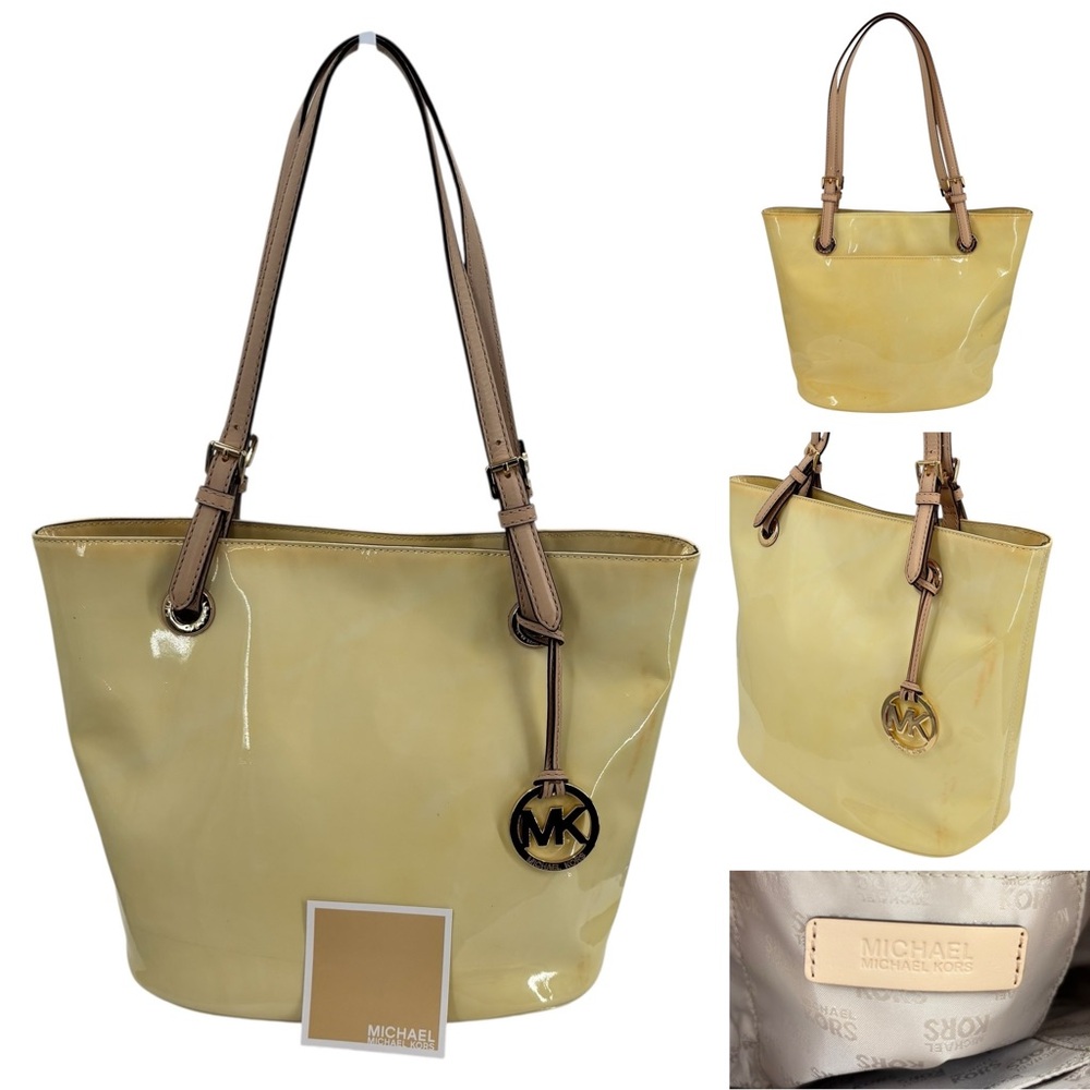 Michael Kors Yellow Patent Leather Tote Bag Like New/Damaged/Discounted